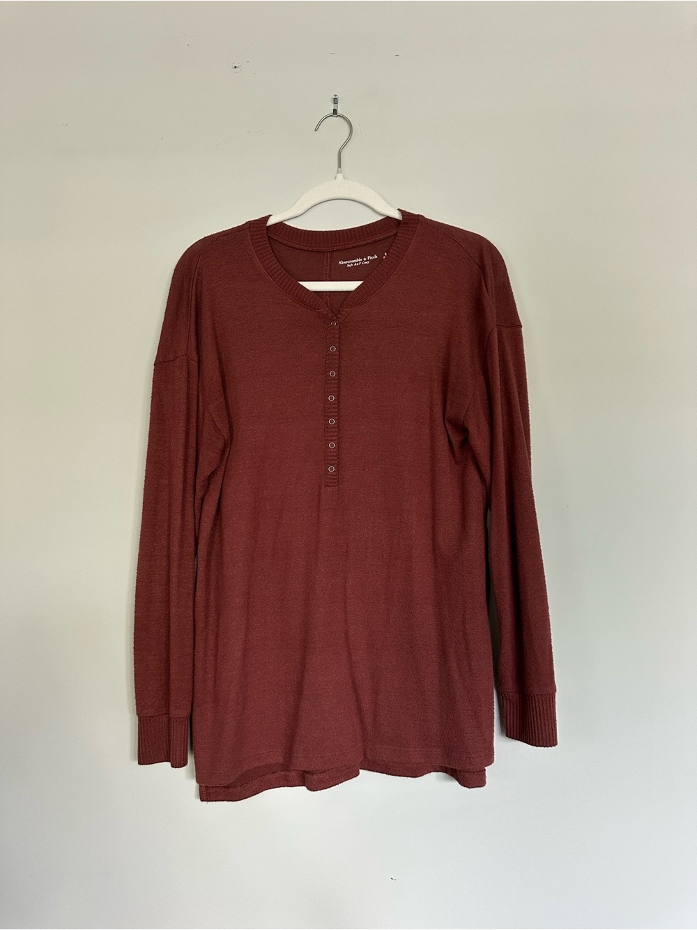 Abercrombie & Fitch Soft Cozy Henley Tunic - Rust